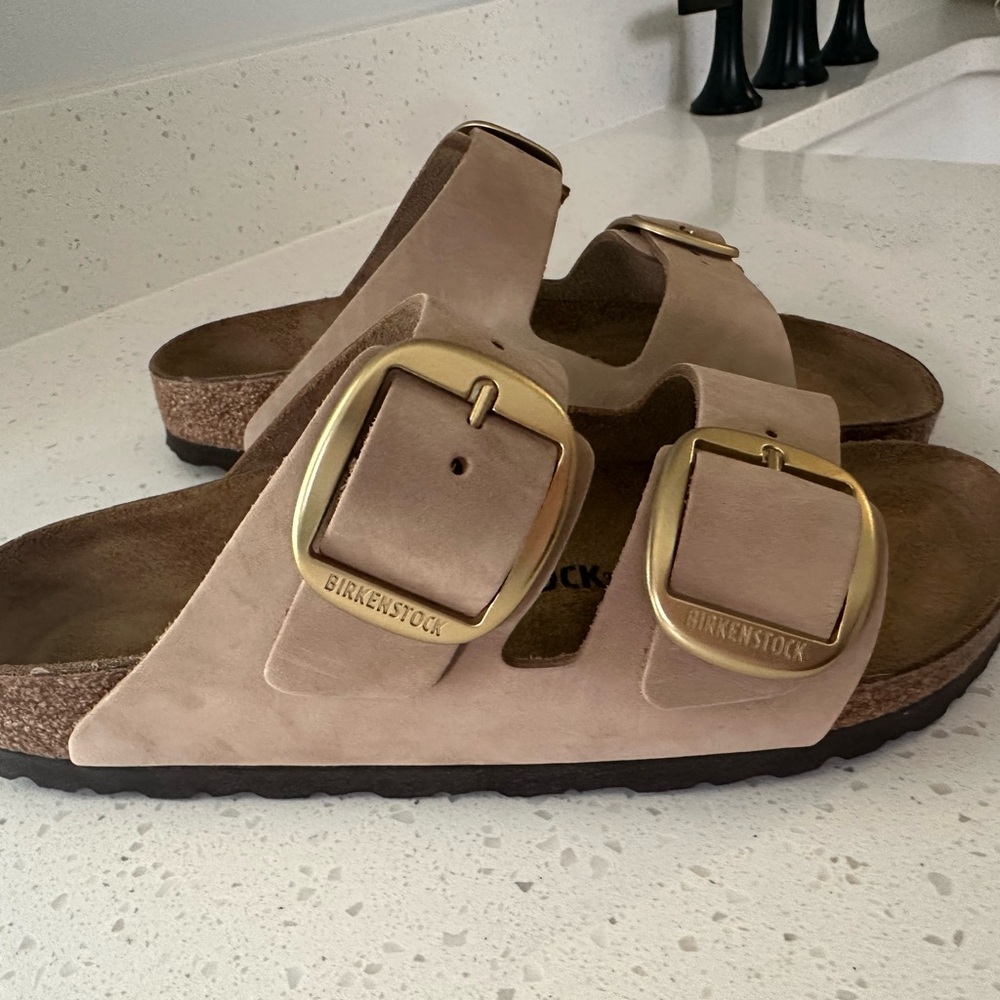 Birkenstock Women's Sandals with Gold Buckles - Picture 2 of 3